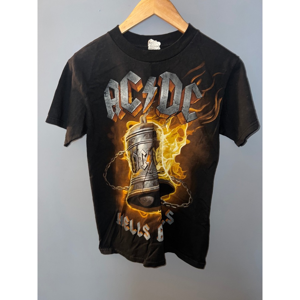 ACDC Hells Bells Graphic T-Shirt Black Alstyle Band Tee Short Sleeve Small